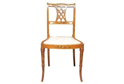 Pair of Satinwood Side Chairs Antique Chairs 5