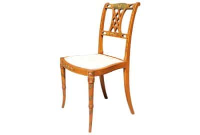 Pair of Satinwood Side Chairs Antique Chairs 7