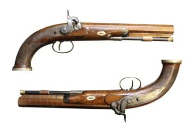 Pair of percussion dueling/target pistols Military & War Antiques 3