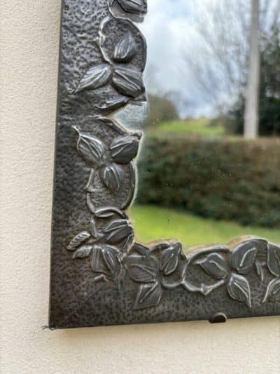 Arts & Crafts Pewter Embossed Mirror c1900 - Image 3