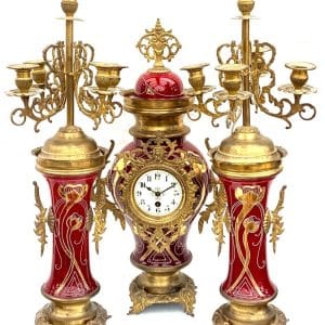 Candelabra Mantel Clock Set