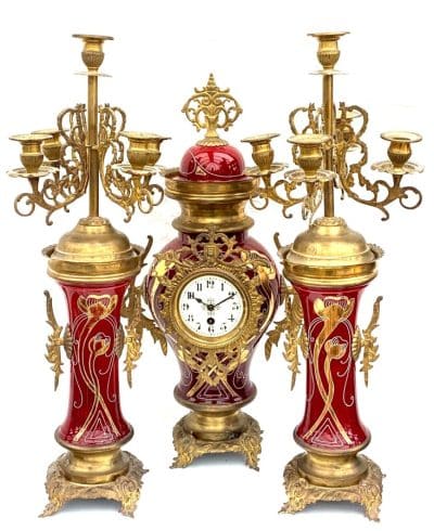 Candelabra Mantel Clock Set