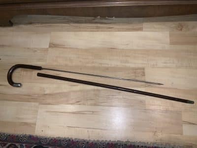 Partridge Wood Gentleman’s walking stick sword stick with silver mount Miscellaneous 20