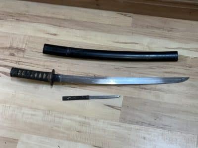Wakizashi sword Scabbard/sheath Lacquered wood Antique Swords 12