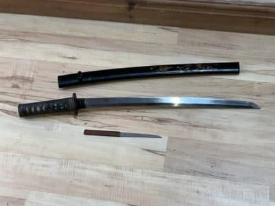 Wakizashi sword Scabbard/sheath Lacquered wood Antique Swords 16