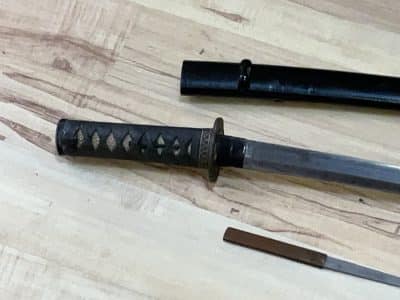 Wakizashi sword Scabbard/sheath Lacquered wood Antique Swords 25