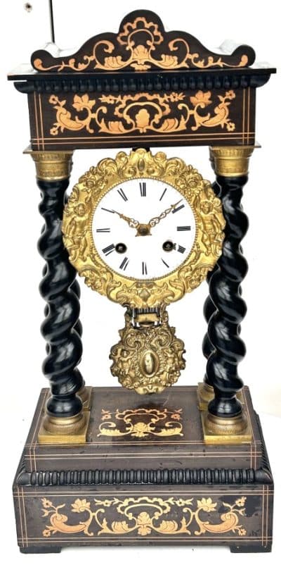 Barley Twist Portico Mantel Clock