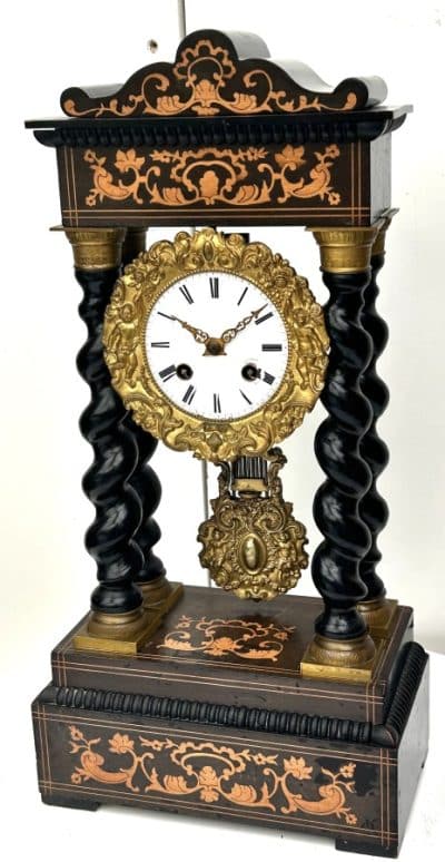 Barley Twist Portico Mantel Clock