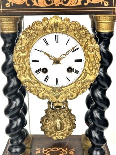 Barley Twist Portico Mantel Clock