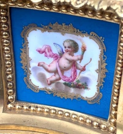 8-Day Striking Blue Sevres Mantle Clock