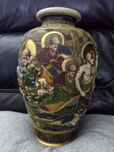 Large Japanese satsuma vase Antique Art 5