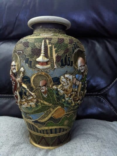 Large Japanese satsuma vase Antique Art 6