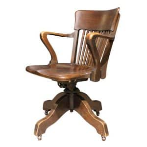 Edwardian beech and mahogany swivel chair Antique Chairs