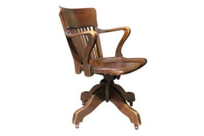 Edwardian beech and mahogany swivel chair - Image 2