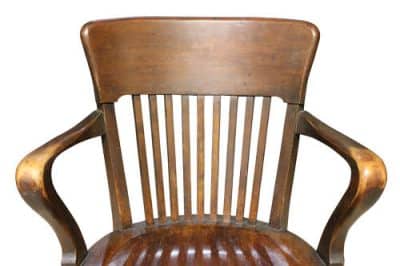 Edwardian beech and mahogany swivel chair Antique Chairs 6