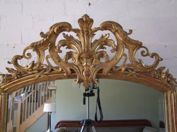 French gilt overmantel mirror - Image 4