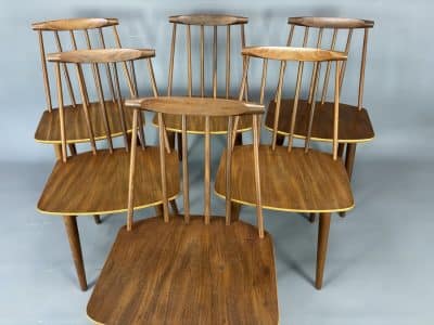 Set of Six Danish Folke Palsson Chairs 1960s danish Antique Chairs 10
