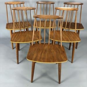 Set of Six Danish Folke Palsson Chairs 1960s danish Antique Chairs 3