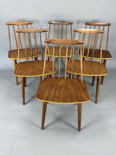 Set of Six Danish Folke Palsson Chairs 1960s danish Antique Chairs 3