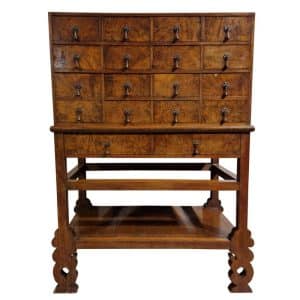 19thc Walnut Collectors Cabinet Antique Cabinets