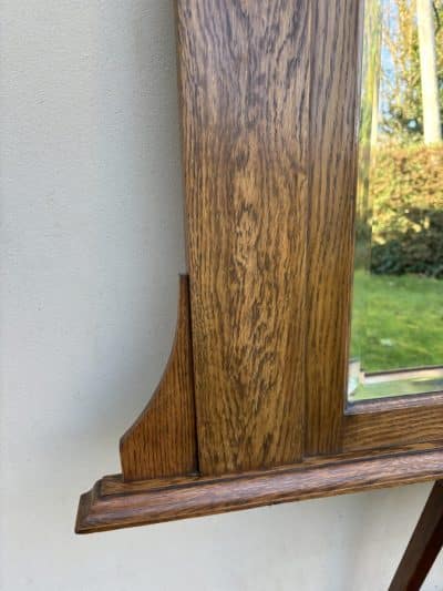 Arts & Crafts Overmantle Mirror c1905 oak Antique Mirrors 6