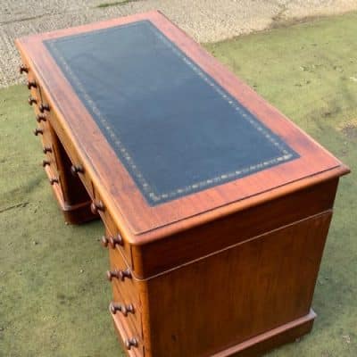 Desk Mahogany Victorian Pedestal Antique Desks 4