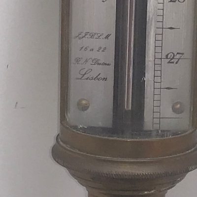 Ships Stick Barometer with Gimble Lisbon Maker Antique Nautical 7