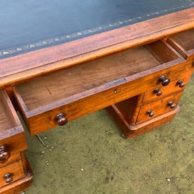 Desk Mahogany Victorian Pedestal - Image 6