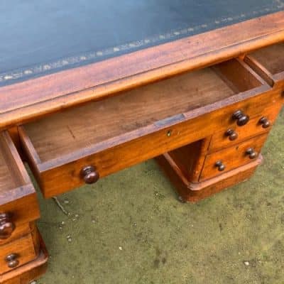 Desk Mahogany Victorian Pedestal Antique Desks 8