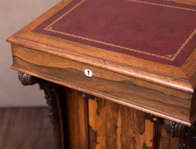 Victorian Rosewood Davenport - Image 4