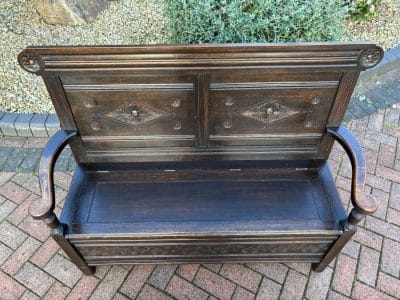 Shapland & Petter Arts & Crafts Oak Settle - Image 3