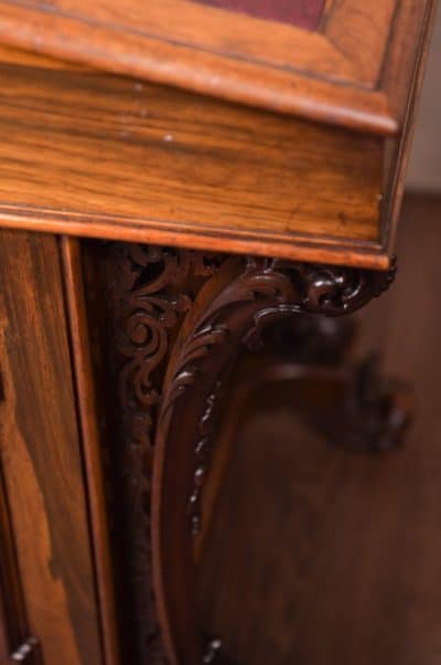 Victorian Rosewood Davenport - Image 24