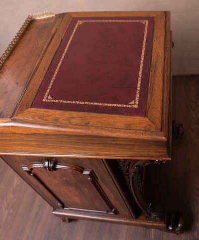 Victorian Rosewood Davenport - Image 17