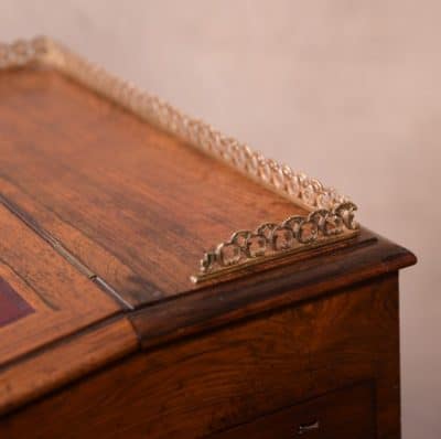 Victorian Rosewood Davenport - Image 13