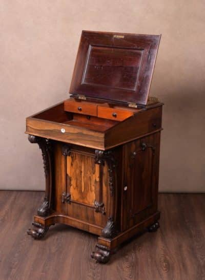 Victorian Rosewood Davenport - Image 19