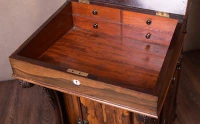 Victorian Rosewood Davenport - Image 18
