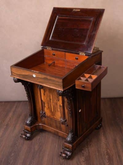Victorian Rosewood Davenport - Image 15