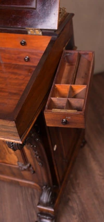 Victorian Rosewood Davenport - Image 14