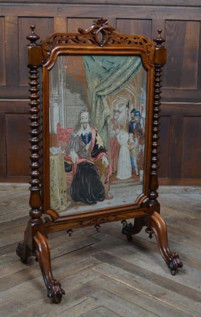 Victorian Rosewood Tapestry Fire Screen SAI3297 Miscellaneous 5