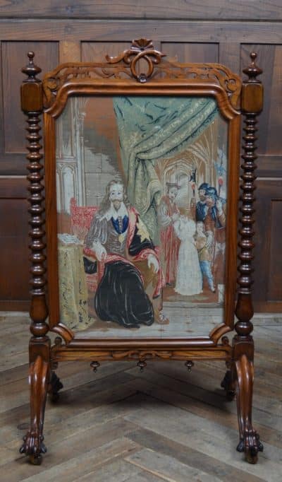 Victorian Rosewood Tapestry Fire Screen SAI3297