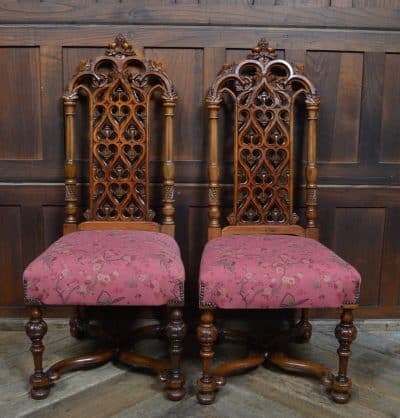 Victorian Walnut Hall Chairs SAI3293 Antique Chairs 9