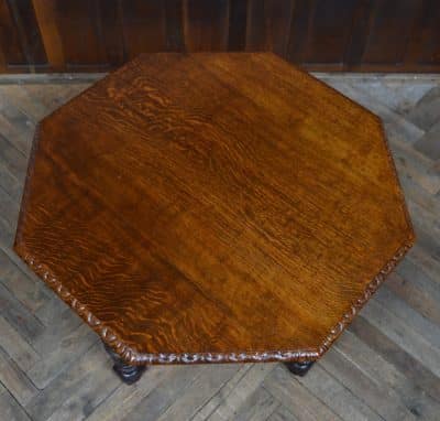Victorian Oak Octagonal Centre Table SAI3296 - Image 9