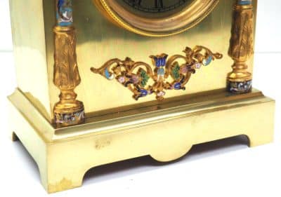 Champlevé Ormolu Bronze 8 Day Striking Mantel Clock