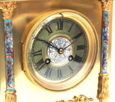 Incredible Antique French Champlevé Ormolu Bronze 8 Day Striking Mantel Clock C1870 antique bronze Antique Clocks 8