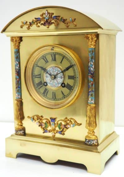 Incredible Antique French Champlevé Ormolu Bronze 8 Day Striking Mantel Clock C1870 antique bronze Antique Clocks 5