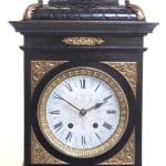 Superb Antique German Ebony 8-Day Mantel Clock Gong Striking Bracket Clock by Lenzkirch bracket clock Antique Clocks