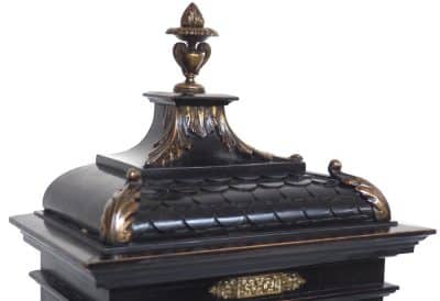 Superb Antique German Ebony 8-Day Mantel Clock Gong Striking Bracket Clock by Lenzkirch - Image 9