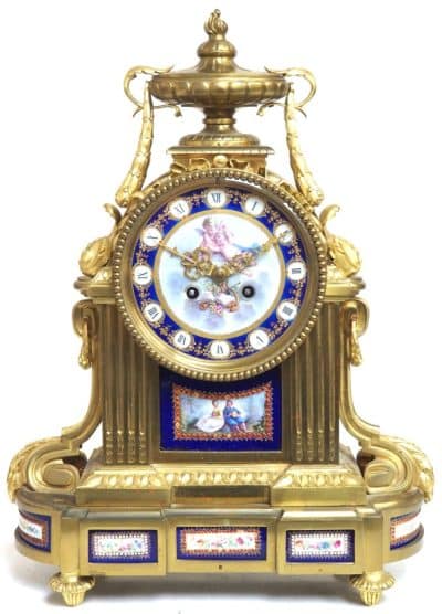 Very Special Sevres French Antique Mantel Clock – 8-Day Striking Ormolu Mantle Clock C1860 Mantel Clock Antique Clocks 3