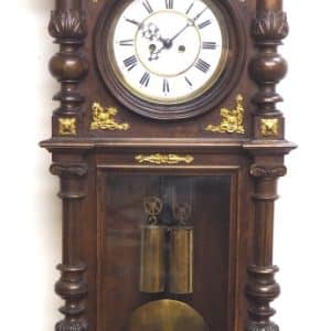 Superb Antique Gustav Becker Walnut 8-Day Twin Weight Striking Vienna Regulator Wall Clock gustav becker Antique Clocks 3