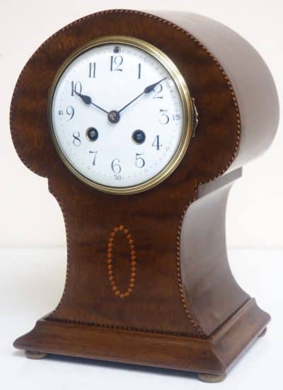 Rare Find Edwardian Balloon Mantel Clock - 8-Day Striking Mantle Clock - Image 9